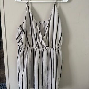 Striped Black and White One Piece